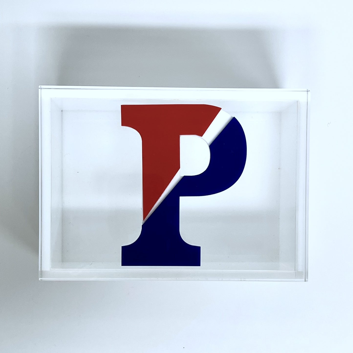 Logo with a red and blue 'P'