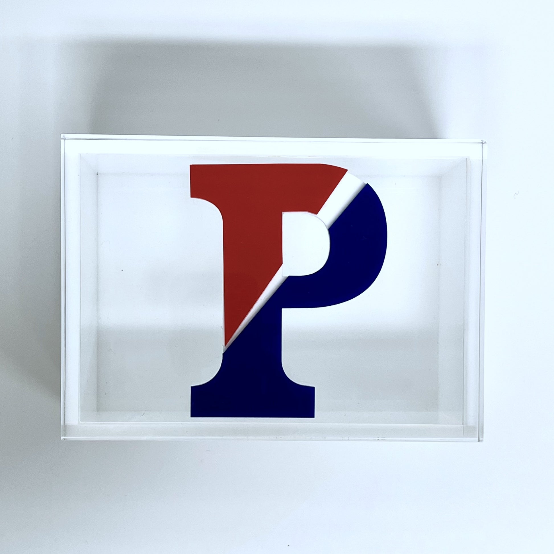Logo with a red and blue 'P'
