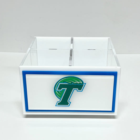 Clear acrylic block with 'T' Logo