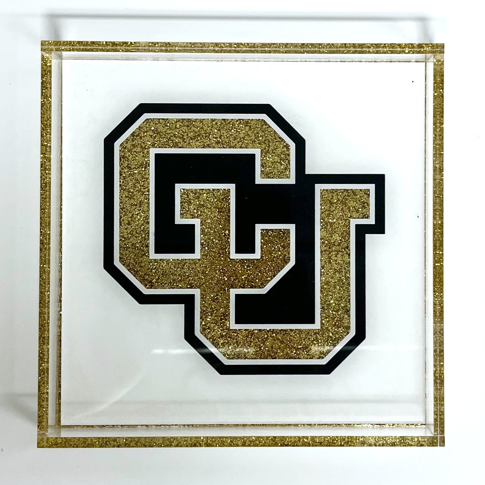 Decorative letter 'G' with gold glitter