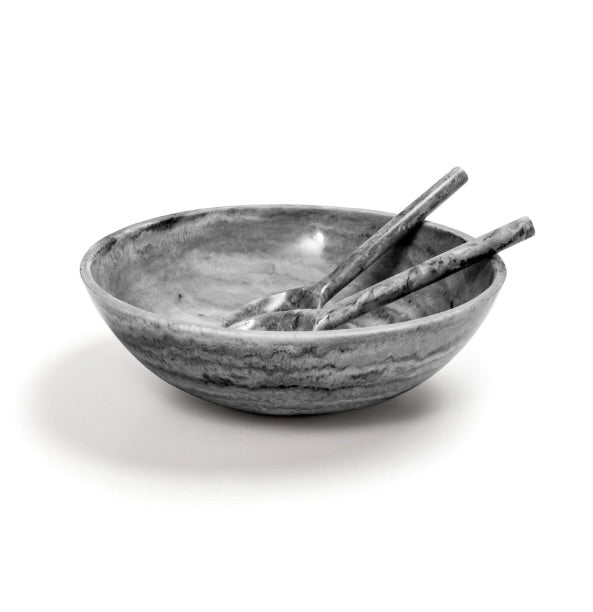 Gray Resin Bowl w/ Servers