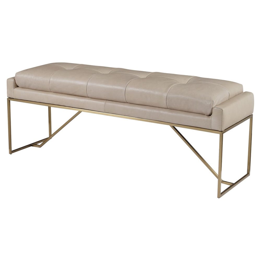 UTTERMOST Trestle Leather Bench