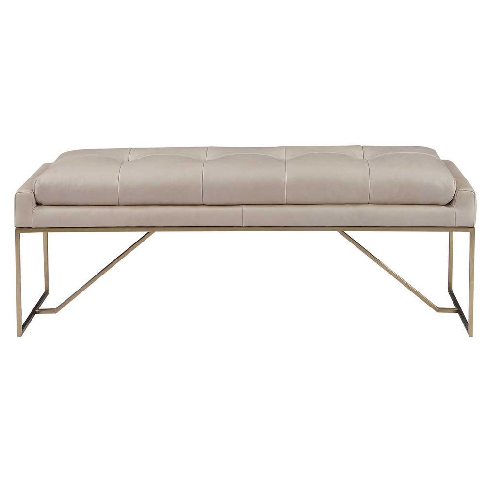 UTTERMOST Trestle Leather Bench