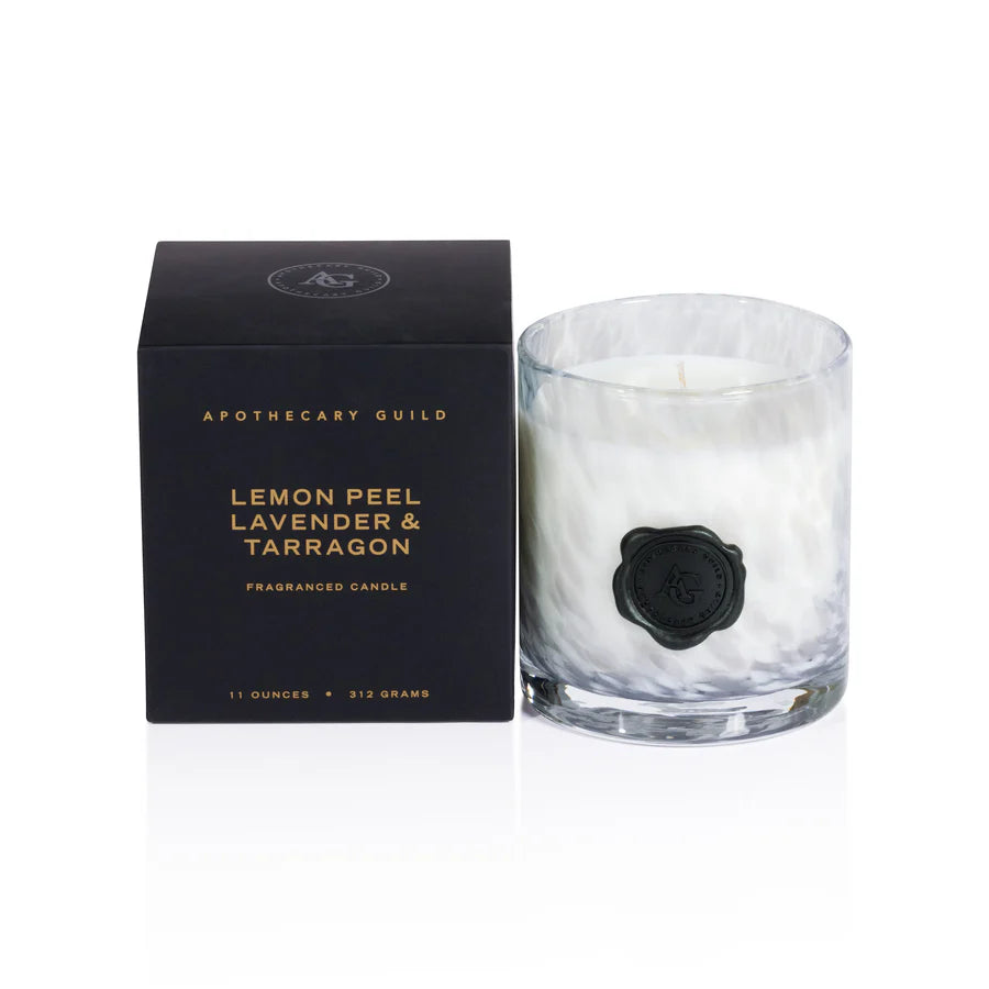AG Opal Glass Candle Lemon Peel Lavander & Tarragon