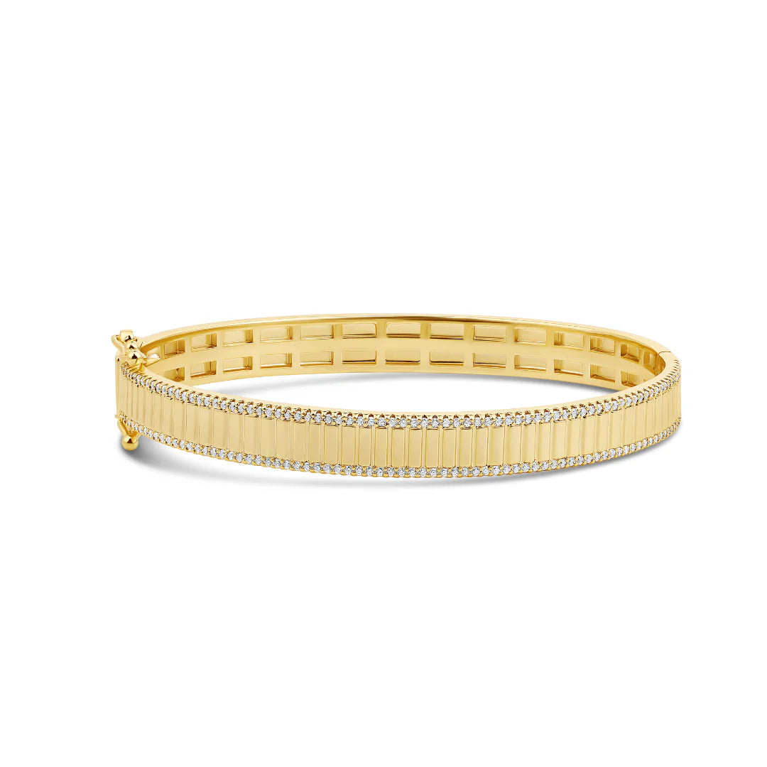 Diamond Outline Fluted Bangle