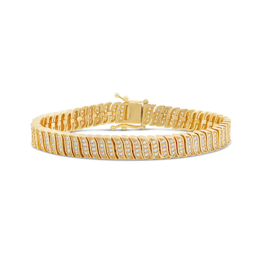 Pave Golden Wave Tennis Bracelet