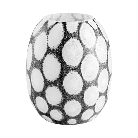 Brunson Glass Vase – 10" Brown and White Accent image 0