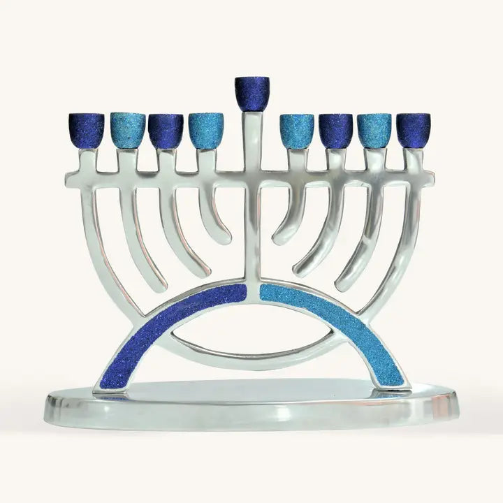 Blue & Silver Menorah image 0