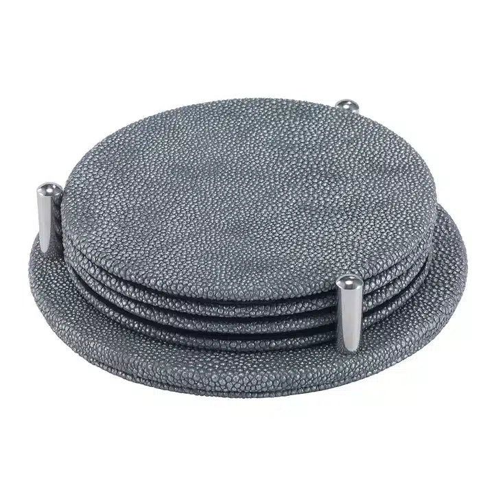 Stingray Round Coasters - Grey image