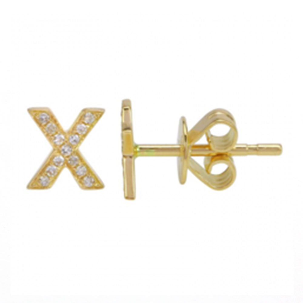 14K Diamond X Stud Earrings image 0