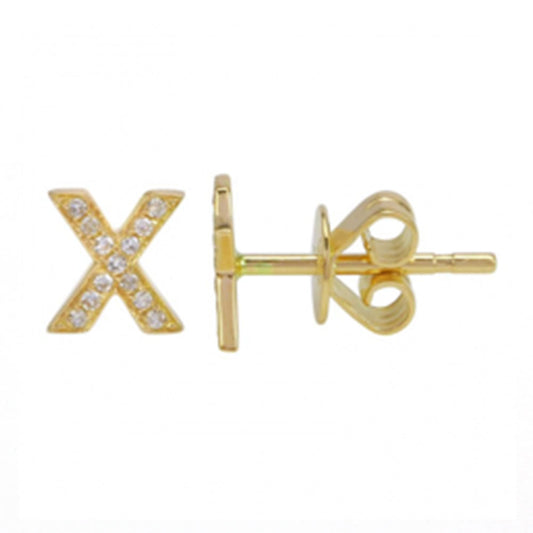 14K Diamond X Stud Earrings image 0