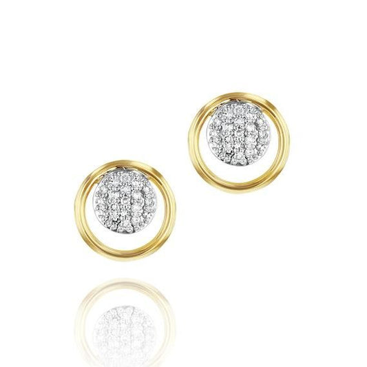 14K Diamond Micro Loop Earrings image 0