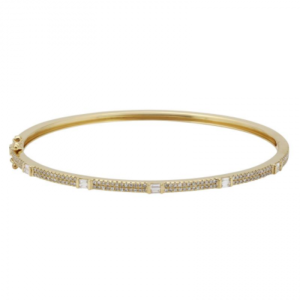 14k Yellow Gold Diamond Bangle image 0