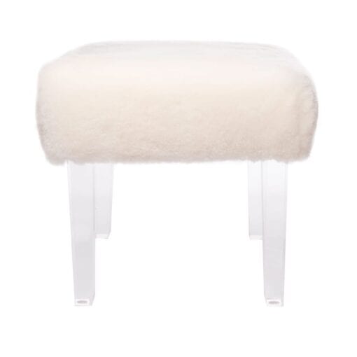 Sheepskin Lucite Bench image 1
