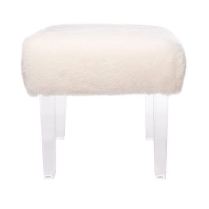 Sheepskin Lucite Bench image 1