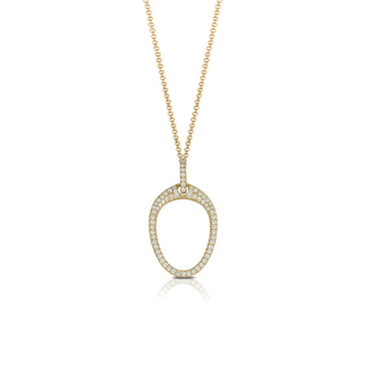 18K Yellow Gold Pave Diamond Pendant image 0