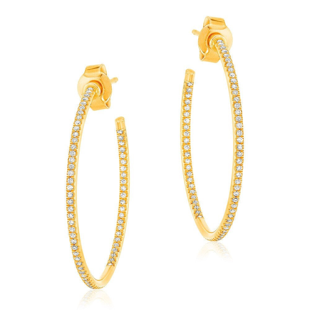 14K Diamond Hoops image 0
