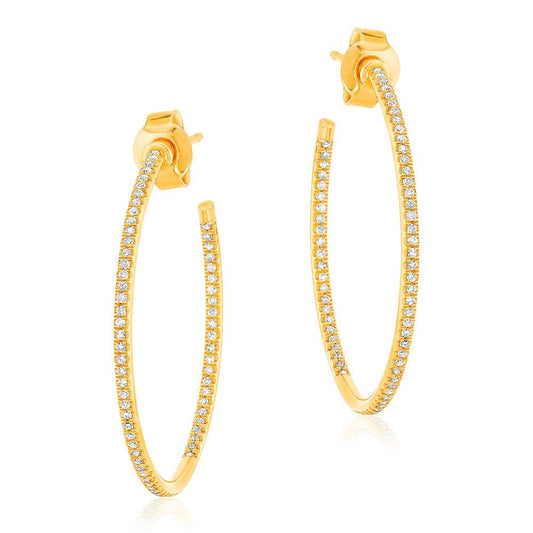 14K Diamond Hoops image 0