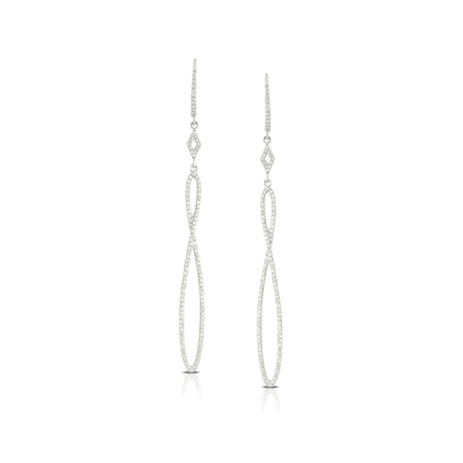 14K Pave Diamond Drop Earrings image 0