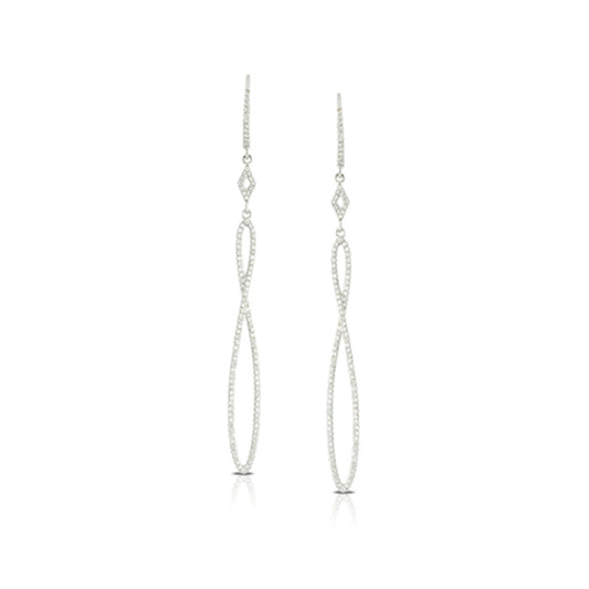 14K Pave Diamond Drop Earrings image 0
