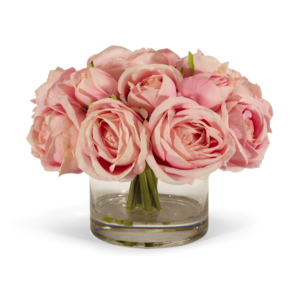 Rose Bouquet - Clear Glass Vase image 0