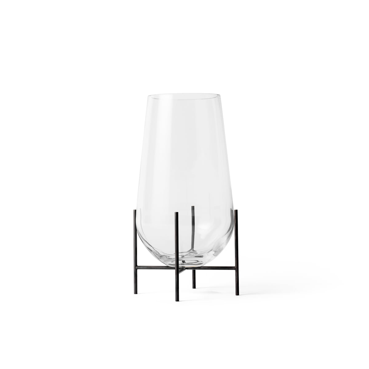 Salema Vase Hurricane on Metal Stand | Short image 0