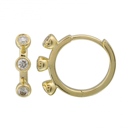 14k Yellow Gold Three Diamond Earrings image 0