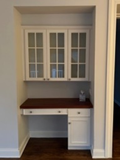 Cabinets with a wooden countertop