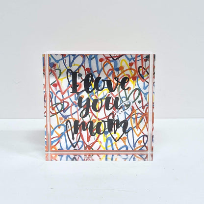 Mom Acrylic Paperweight - I Love You Mom image