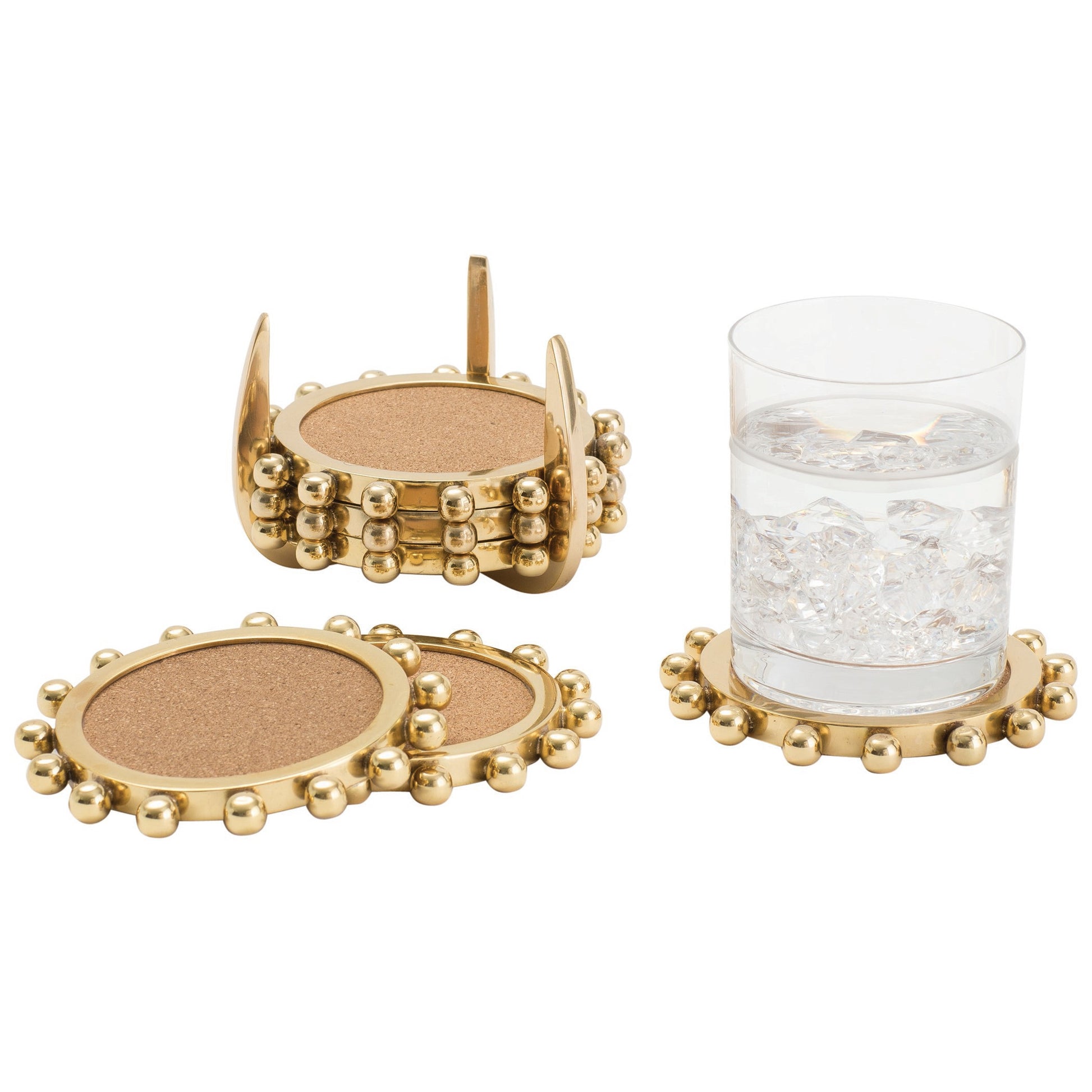 Starburst Crown Coasters - Brass image
