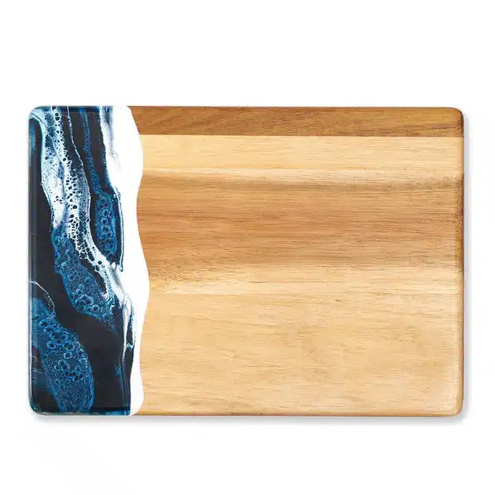 Small Resin Charcuterie Board - Navy White Metallic image