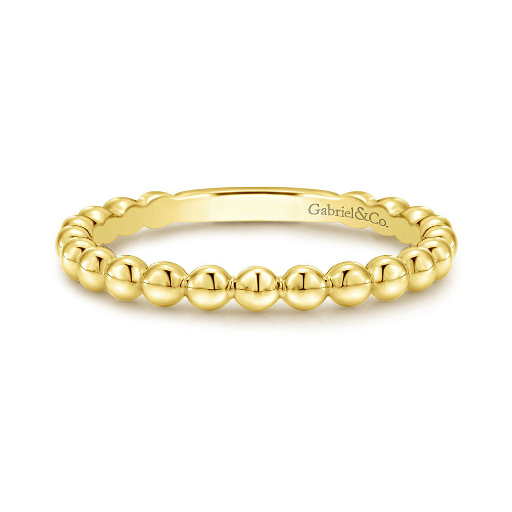 14K Yellow Gold Beaded Band image 0