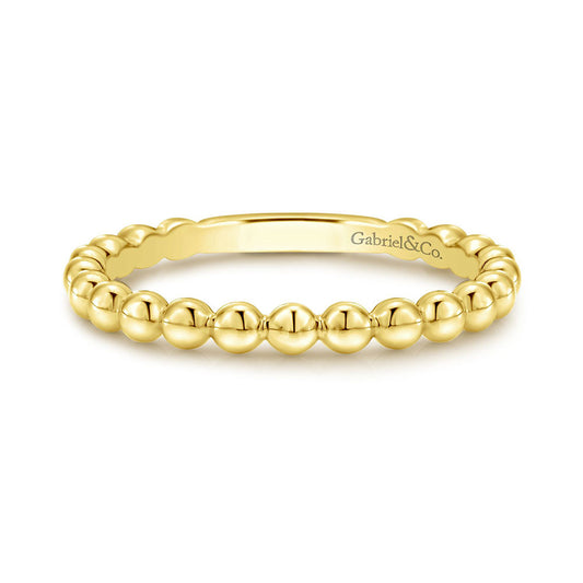 14K Yellow Gold Beaded Band image 0