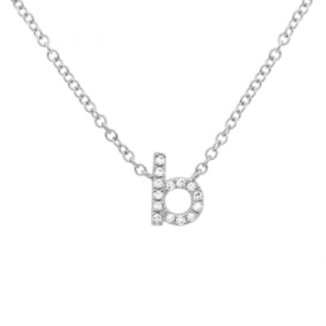 14K Diamond Lowercase Initial Necklace image 0