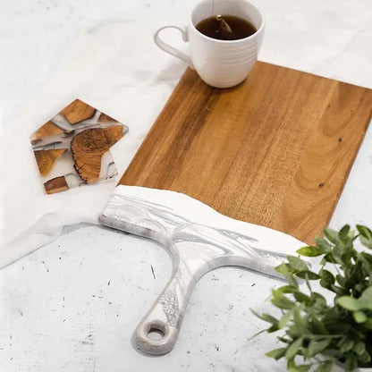 Large Acacia Cheese Board - Marble image