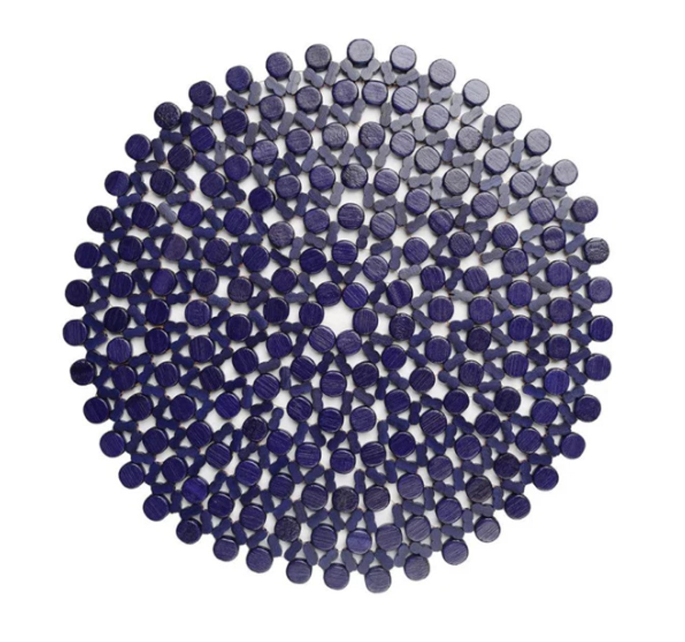 Kim Seybert Navy Blue Round Bamboo Placemat - Set of 4 image 0