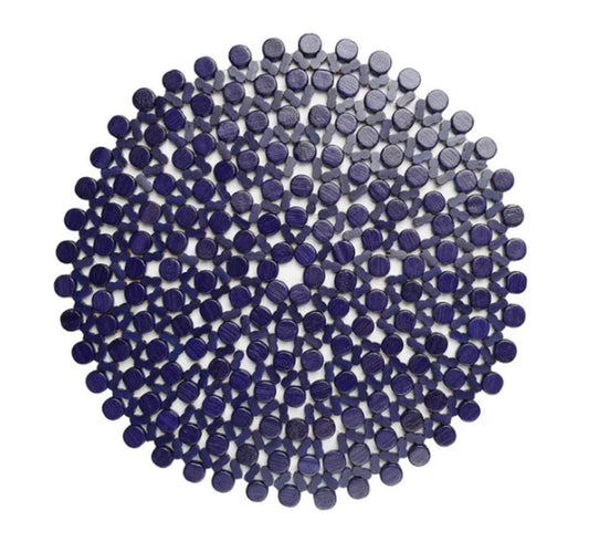 Kim Seybert Navy Blue Round Bamboo Placemat - Set of 4 image 0