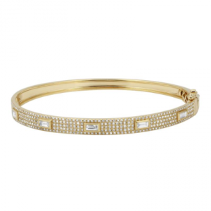 14k Yellow Gold Diamond Bangle image 0