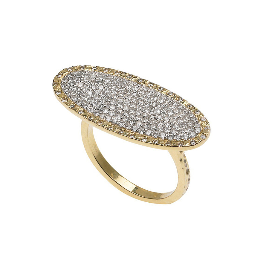 18K Oval Pave Diamond Ring - Everyday Sparkle Piece image 0
