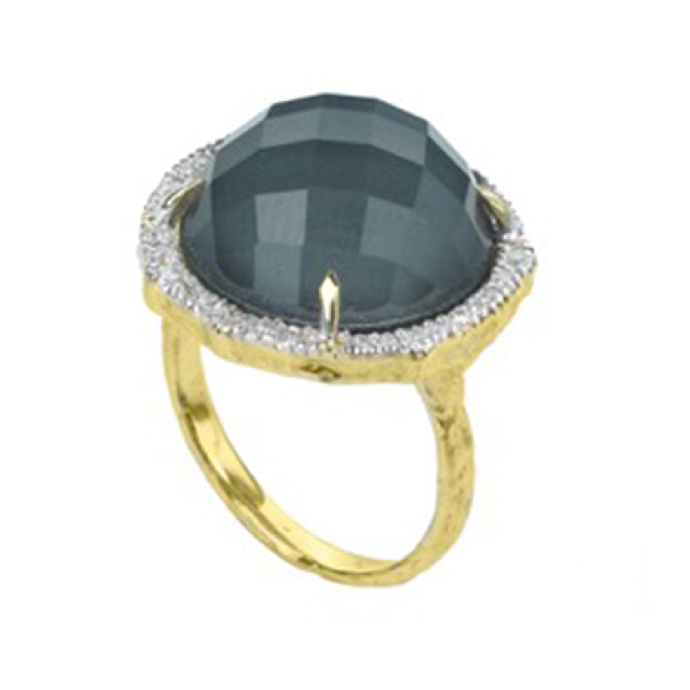 14K Hematite and Diamond Cocktail Ring image 0