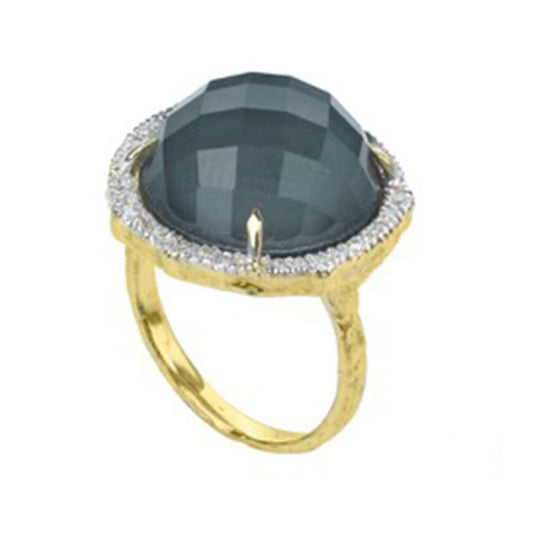 14K Hematite and Diamond Cocktail Ring image 0