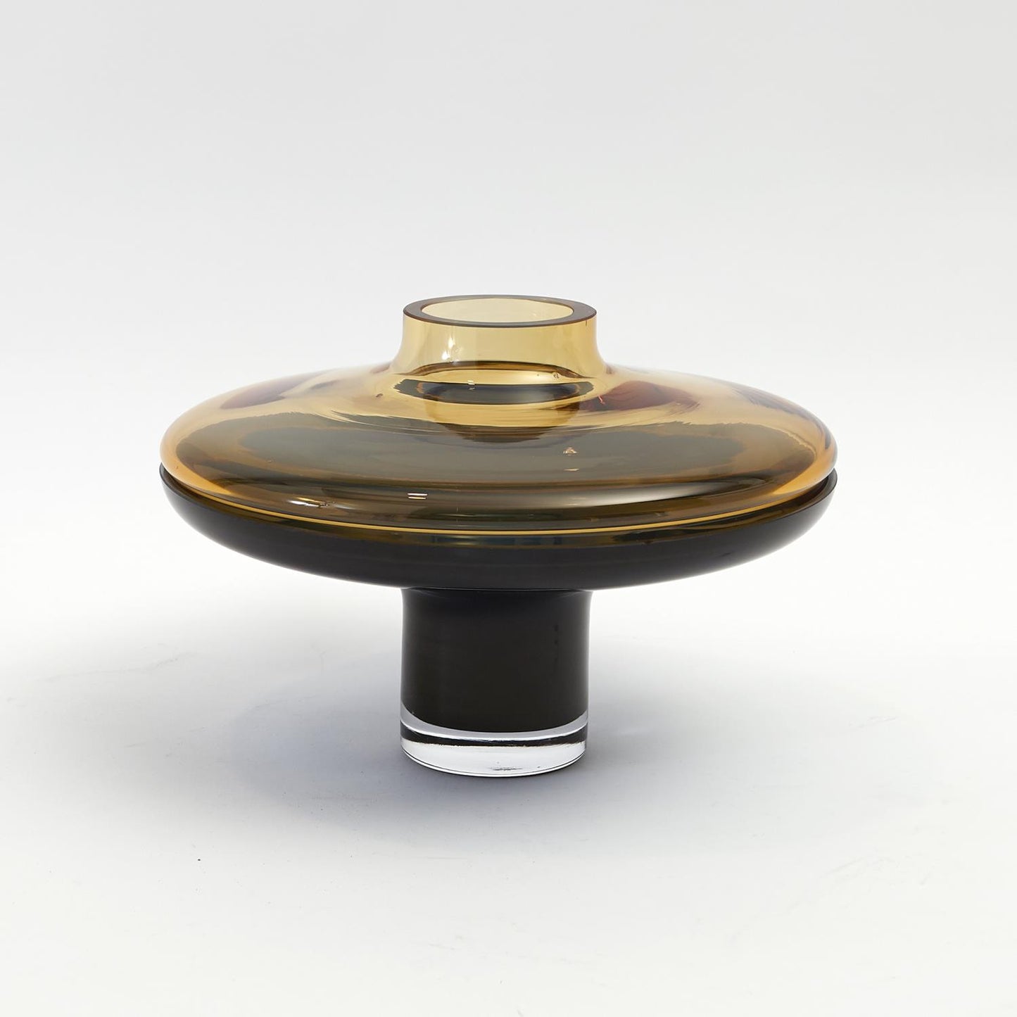 Low Amber Over Cobalt Vase | Large image 0