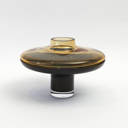 Low Amber Over Cobalt Vase | Large image 0