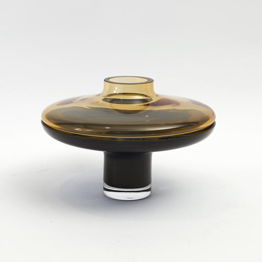 Low Amber Over Cobalt Vase | Large image 0