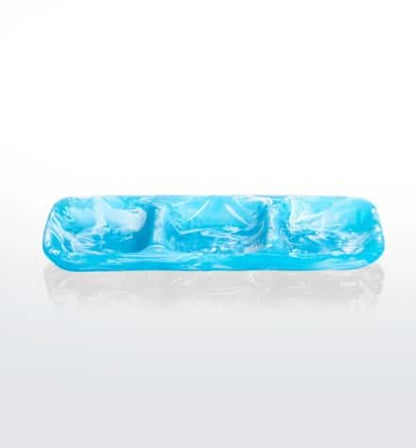 Nashi Home 3 Compartment Swirl Tray - Aqua image