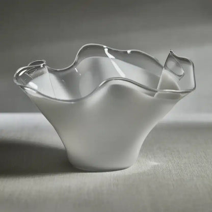 Tropezana Tall Wave Glass Bowl - White image