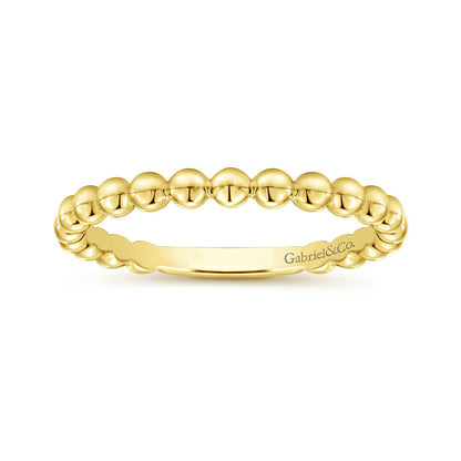 14K Yellow Gold Beaded Band image 3