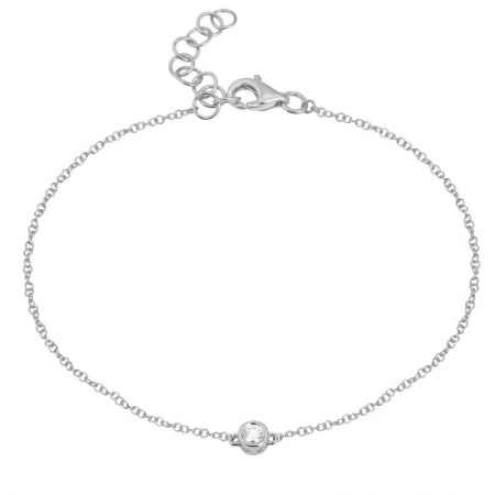 14K Bezel-Set Diamond Solitaire Bracelet image 0
