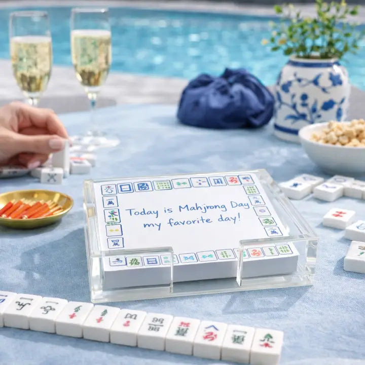 Mahjong Notepad with Acrylic Holder
