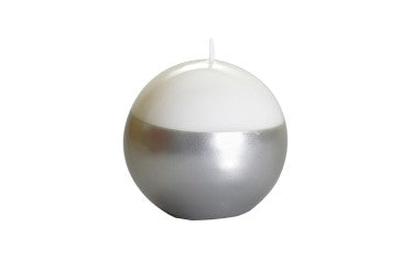 Meloria Ball Candle - Bianco/Argento (White/Silver), Medium image